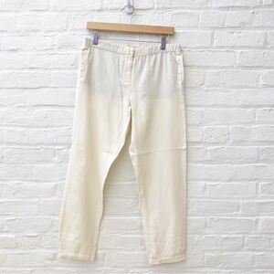 Trovata || Silk Blend Ankle Pants Cream Ivory 6